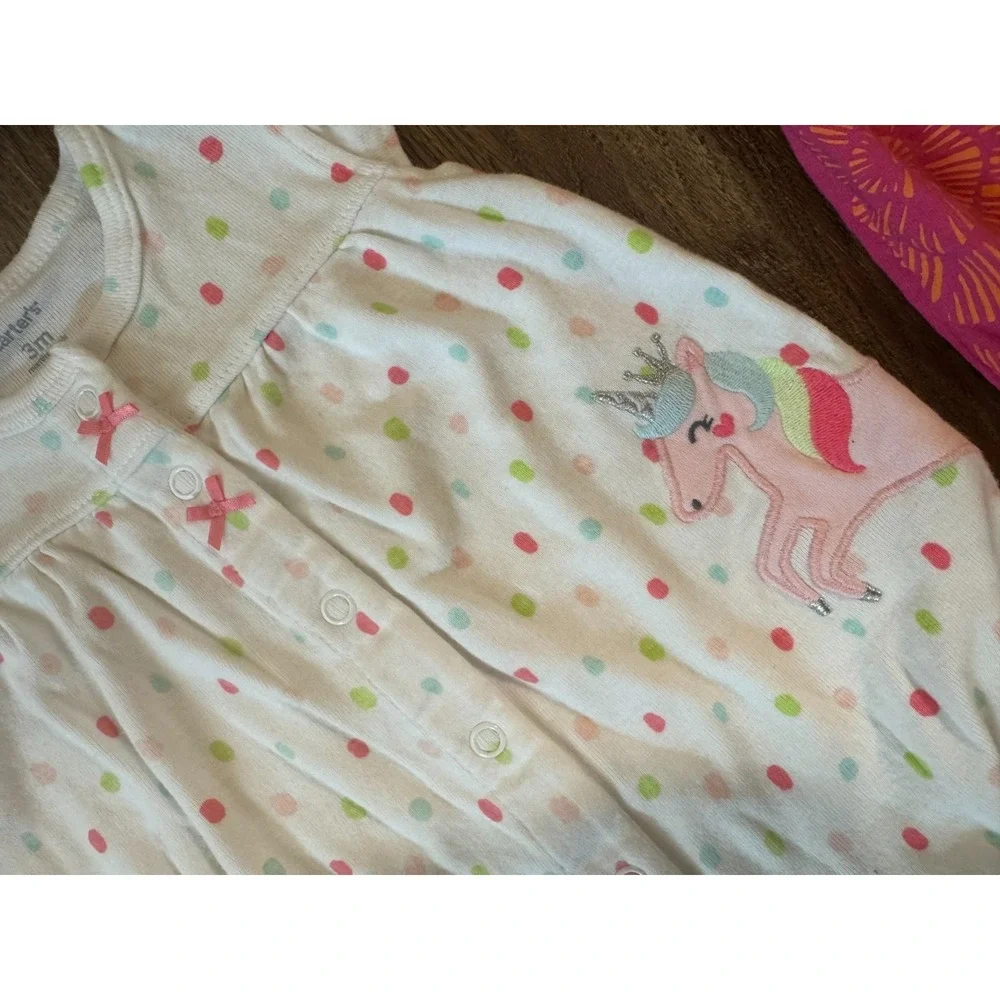 Carters Baby Girl Clothes Lot 3 Months Rompers Outfits Summer Bundle Bee Unicorn